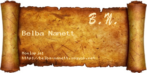 Belba Nanett névjegykártya